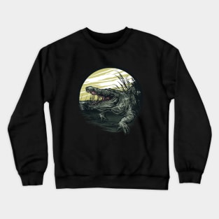 Crocodile Design Crewneck Sweatshirt